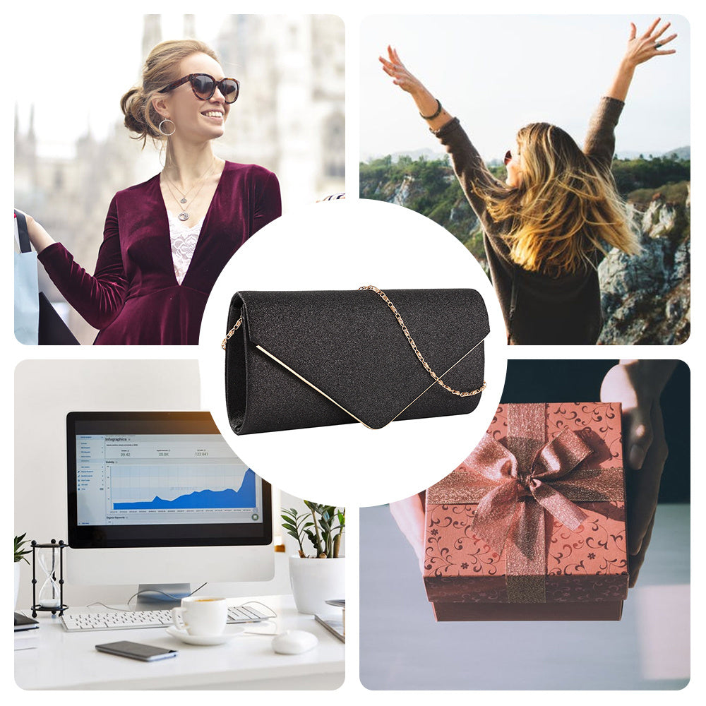 Pochette de Soirée Femme avec Chaîne Dorée – Élégante et Chic