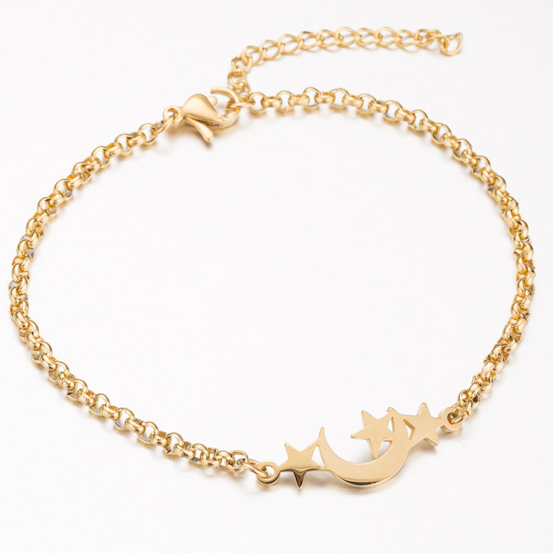 **Bracelet femme en acier inoxydable or, éléphant origami porte-bonheur**.