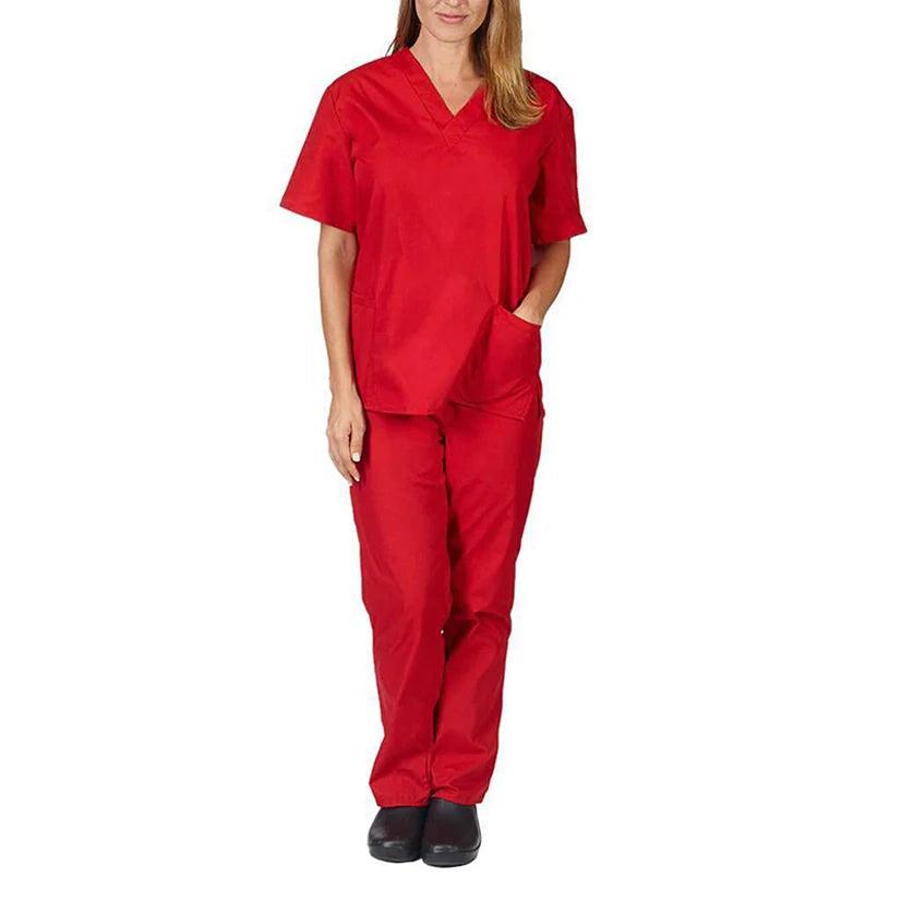 Uniforme Médical Femme 2 Pièces Bleu Foncé – Haut Manches Courtes + Pantalon