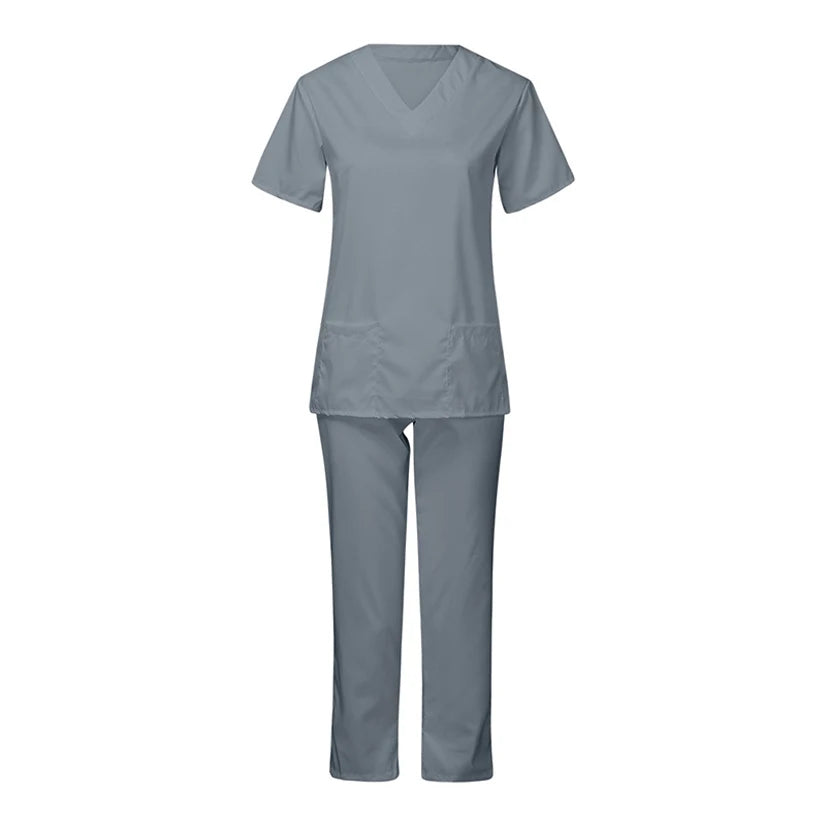 Uniforme Médical Femme 2 Pièces Bleu Foncé – Haut Manches Courtes + Pantalon