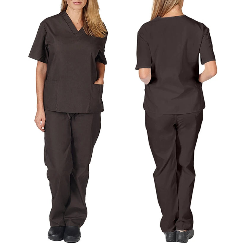 Uniforme Médical Femme 2 Pièces Bleu Foncé – Haut Manches Courtes + Pantalon