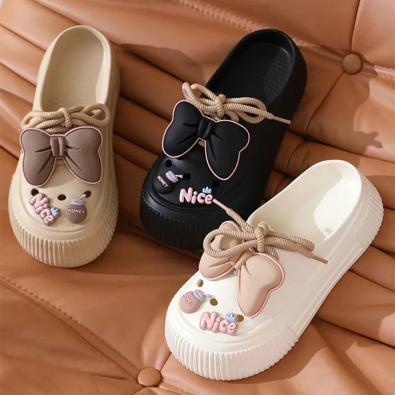 New Sandals DIY Platform Sandals for Women 2024 Summer Thick Sole Beach Sandals Woman Flowers Non Slip EVA Clogs Garden Shoes