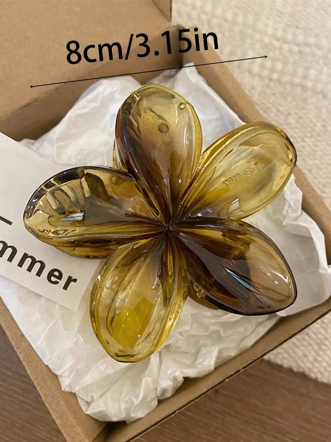 Grande pince à cheveux fleur effet sirène – 8 cm – Léger et tendance
