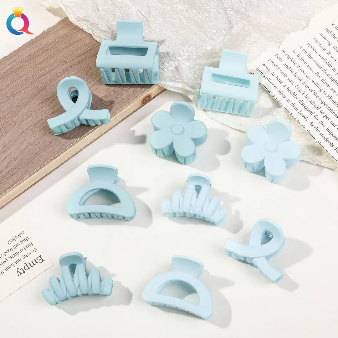 Lot de 5 petites pinces à cheveux fleuries mat pour femmes et filles – Clips à mâchoire antidérapants pour cheveux fins