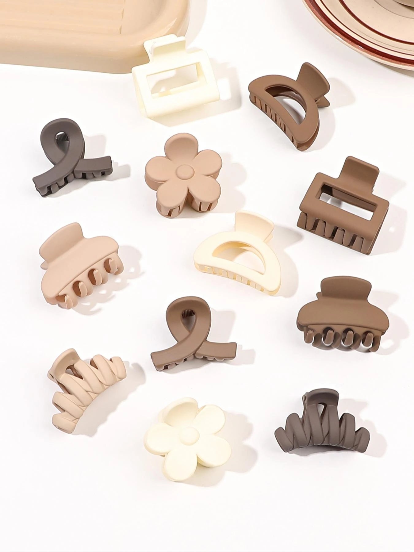 Lot de 5 petites pinces à cheveux fleuries mat pour femmes et filles – Clips à mâchoire antidérapants pour cheveux fins