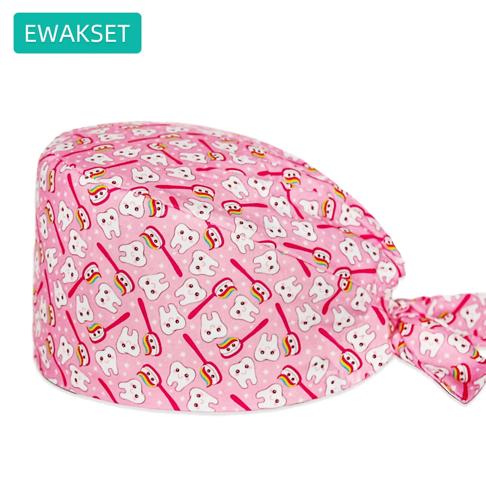 bonnet chirurgical réglable imprimé – mixte, multicolore, coton