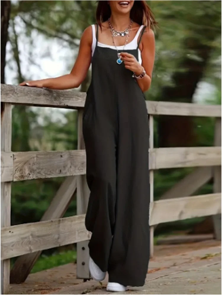 Combinaison Femme Sans Manches à Bretelles – Look Estival Décontracté