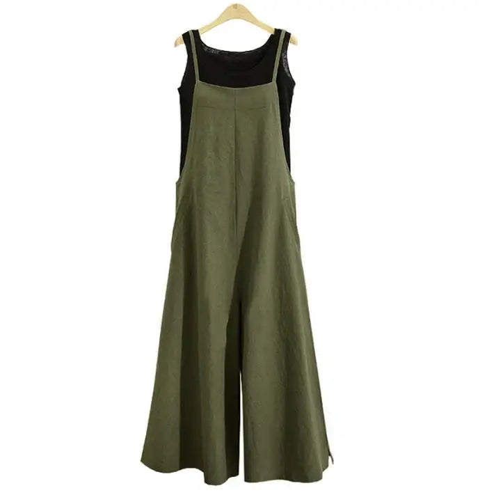 Combinaison Salopette Femme – Bretelles, Jambes Larges, Style Décontracté