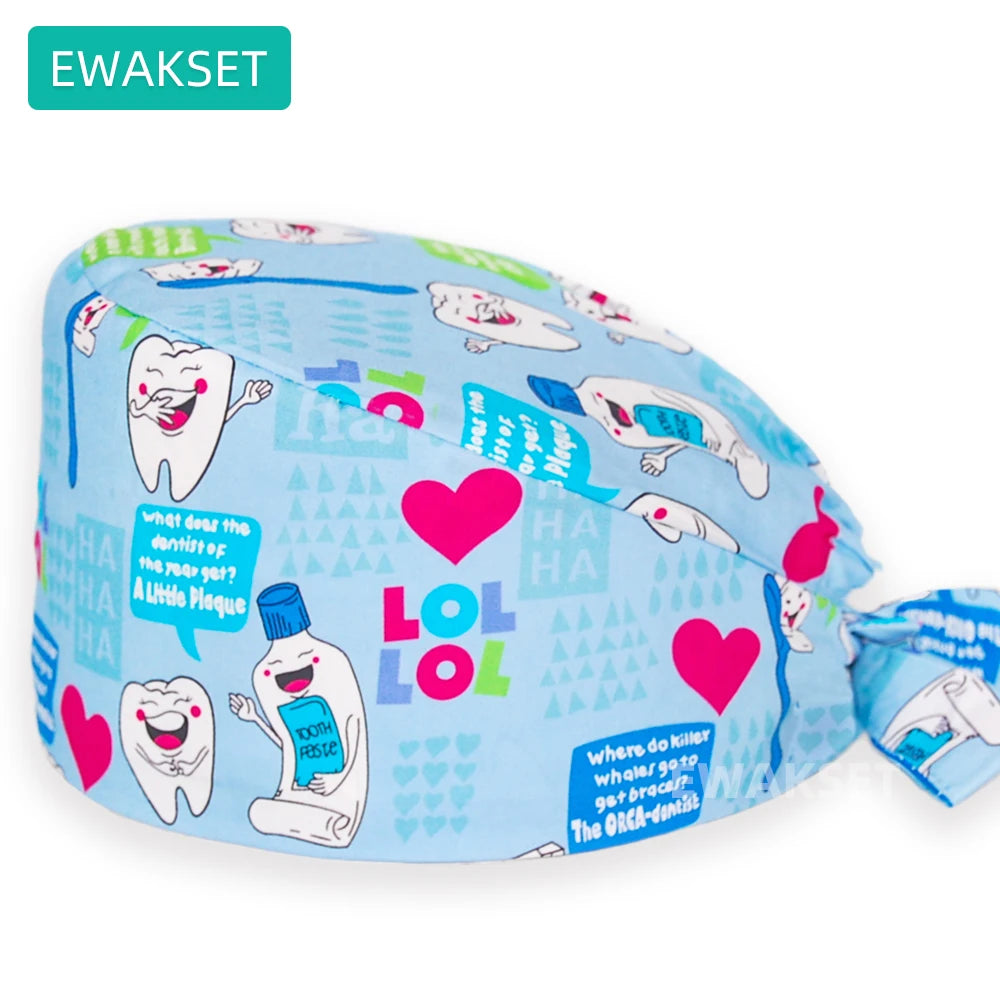 bonnet chirurgical réglable imprimé – mixte, multicolore, coton