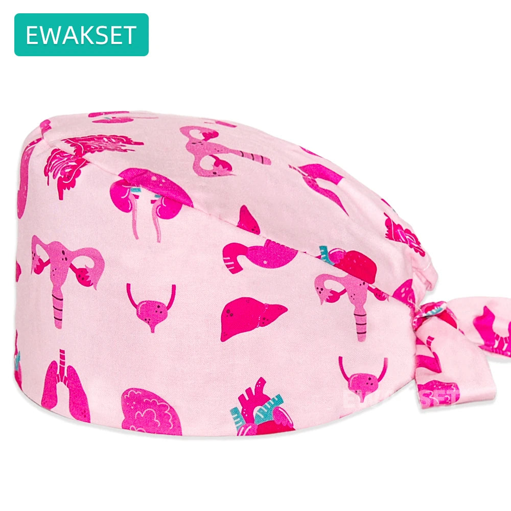 bonnet chirurgical réglable imprimé – mixte, multicolore, coton
