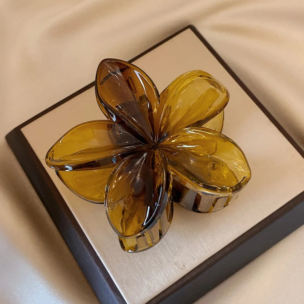 Grande pince à cheveux fleur effet sirène – 8 cm – Léger et tendance