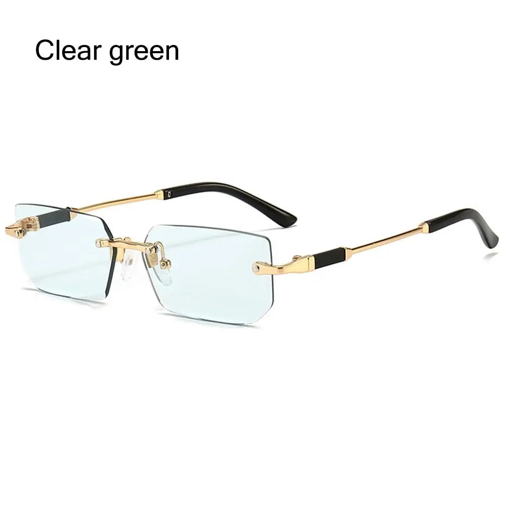 Lunettes de soleil UV400 sans monture rectangulaires - Style Y2K, lunettes de soleil sans contour pour femmes et hommes
