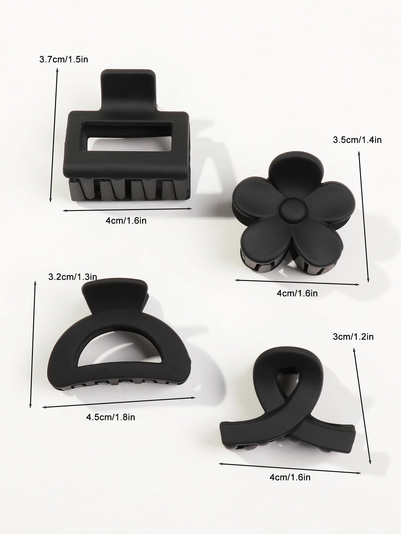 Lot de 5 petites pinces à cheveux fleuries mat pour femmes et filles – Clips à mâchoire antidérapants pour cheveux fins