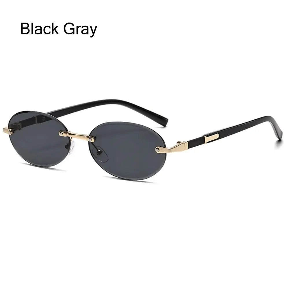 Lunettes de soleil UV400 sans monture rectangulaires - Style Y2K, lunettes de soleil sans contour pour femmes et hommes
