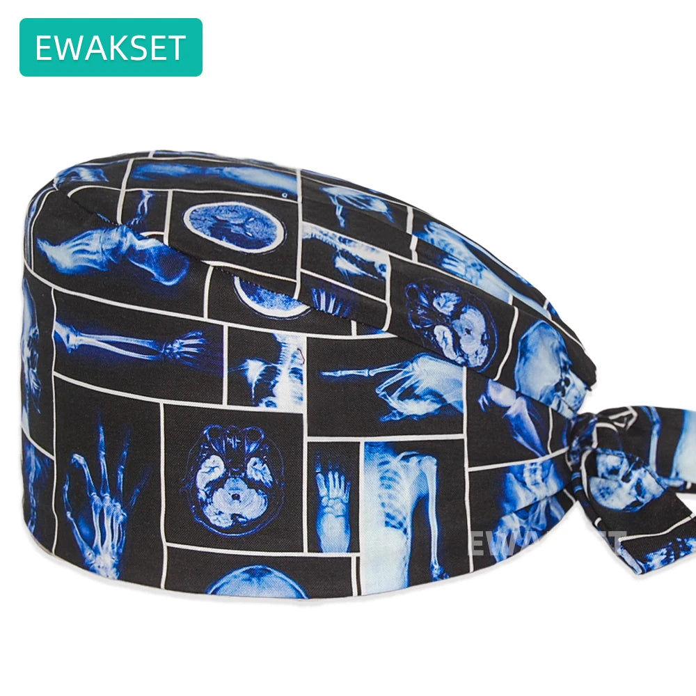 bonnet chirurgical réglable imprimé – mixte, multicolore, coton