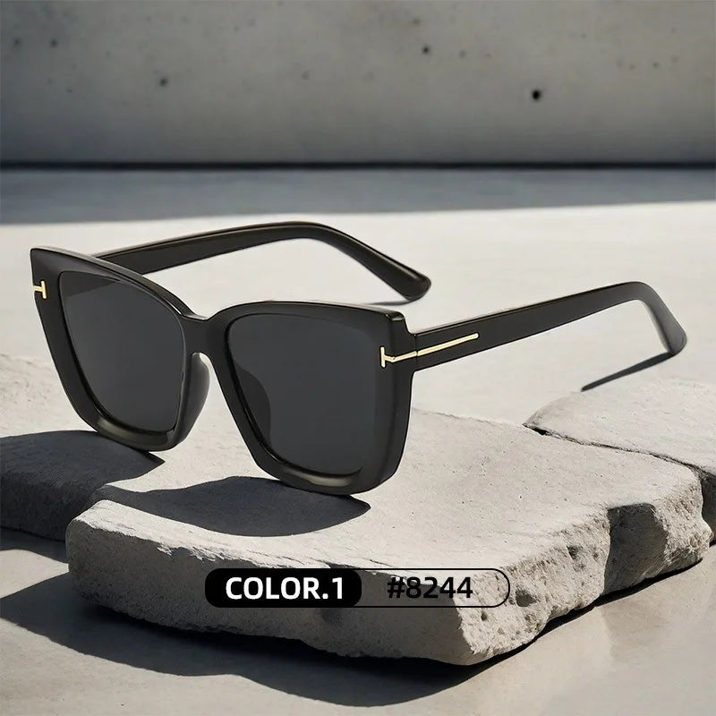 Lunettes de soleil œil-de-chat pour femme – Design de marque, style vintage 2024, haute qualité, monture large, tendance et élégante."