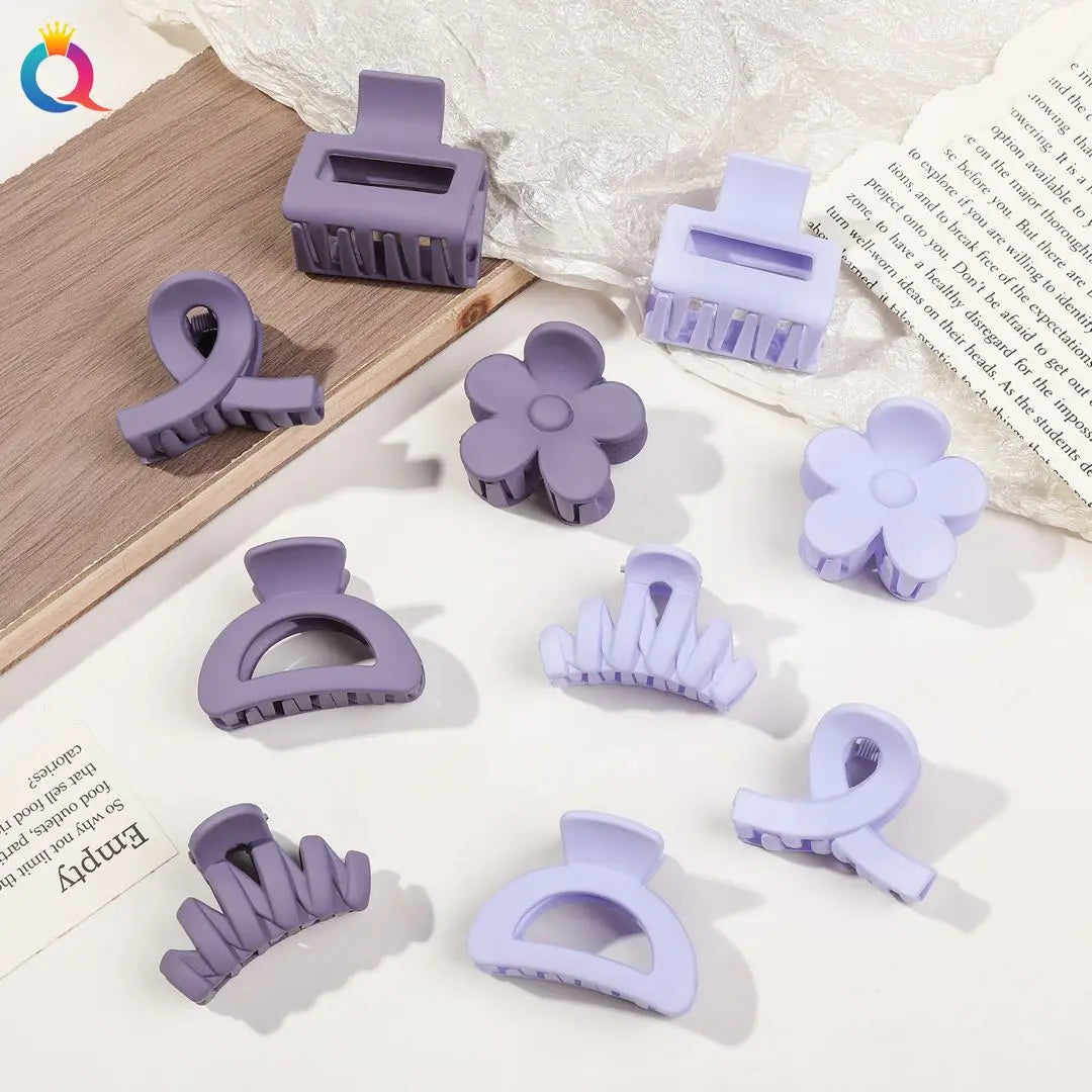 Lot de 5 petites pinces à cheveux fleuries mat pour femmes et filles – Clips à mâchoire antidérapants pour cheveux fins