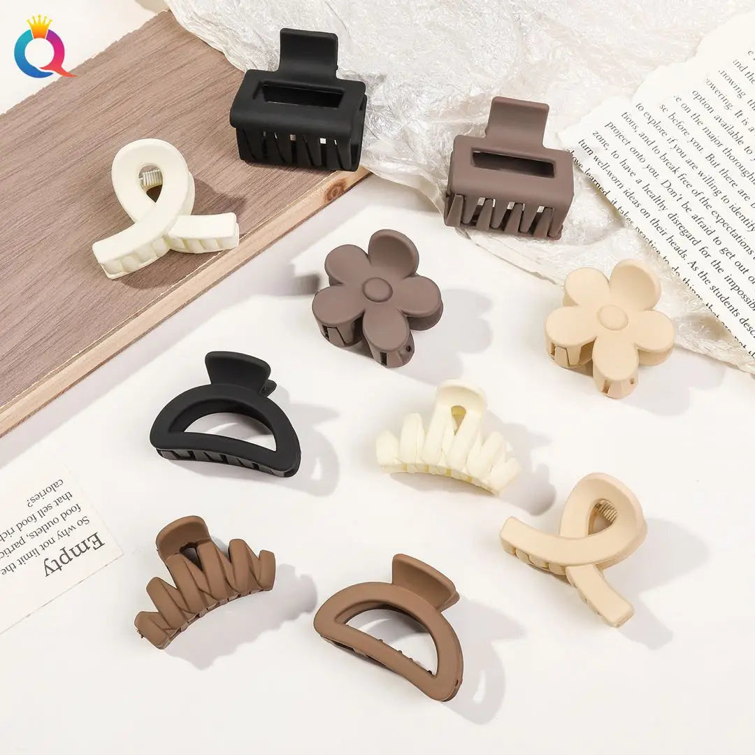 Lot de 5 petites pinces à cheveux fleuries mat pour femmes et filles – Clips à mâchoire antidérapants pour cheveux fins