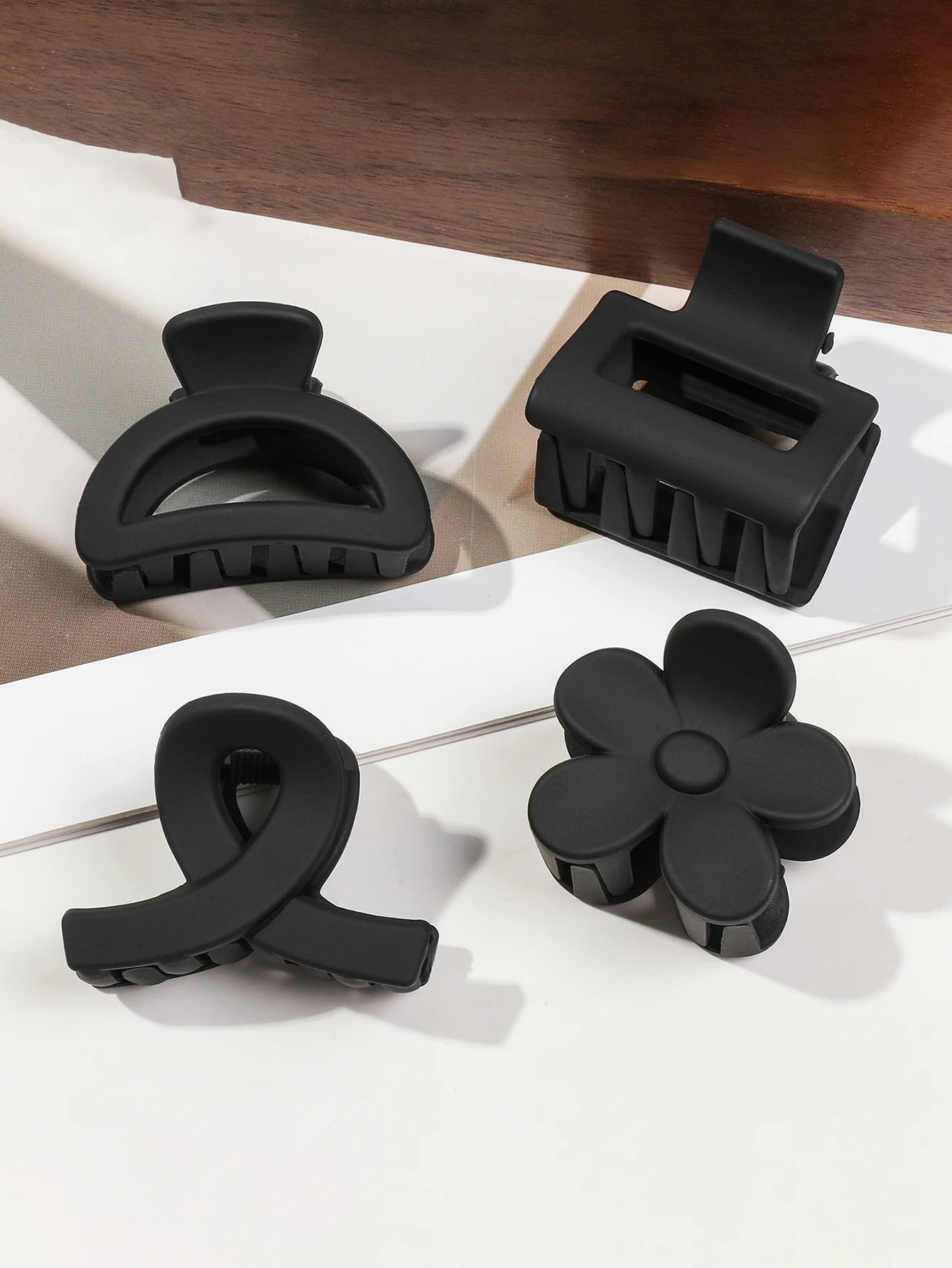 Lot de 5 petites pinces à cheveux fleuries mat pour femmes et filles – Clips à mâchoire antidérapants pour cheveux fins