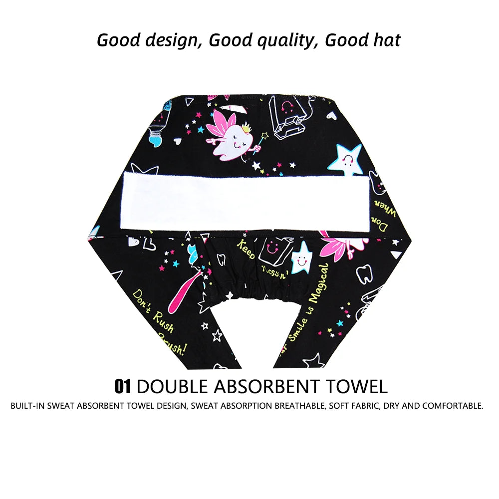 bonnet chirurgical réglable imprimé – mixte, multicolore, coton