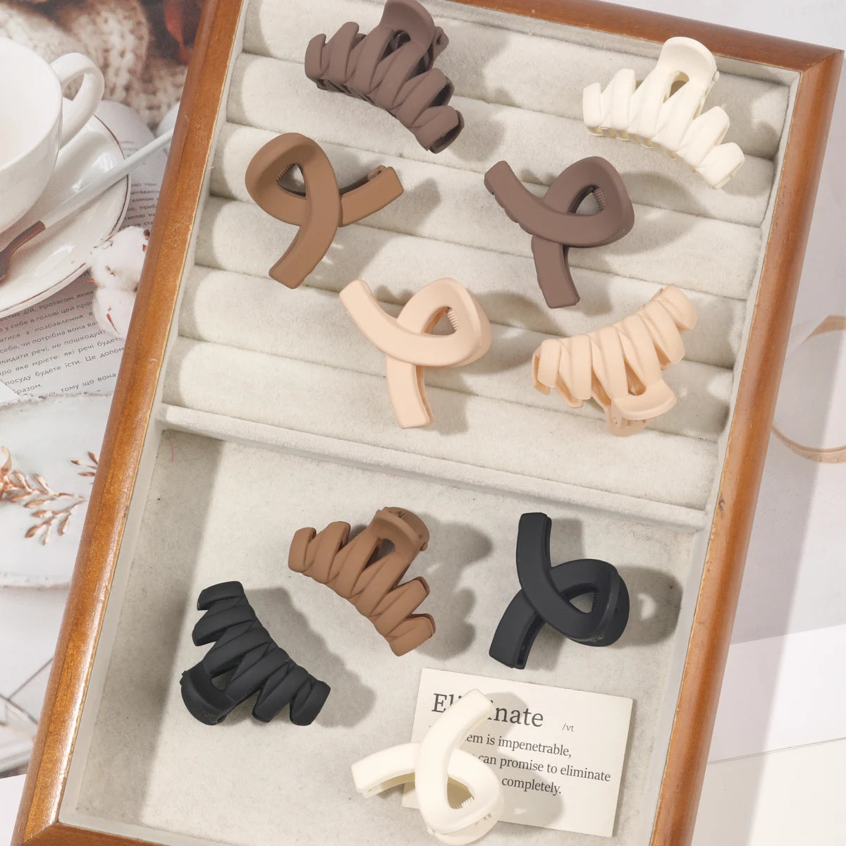 Lot de 5 petites pinces à cheveux fleuries mat pour femmes et filles – Clips à mâchoire antidérapants pour cheveux fins