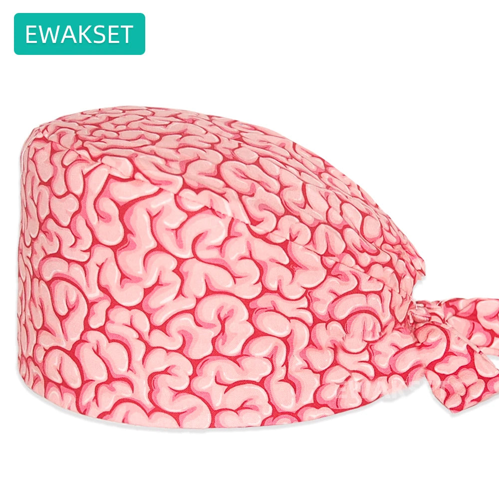 bonnet chirurgical réglable imprimé – mixte, multicolore, coton