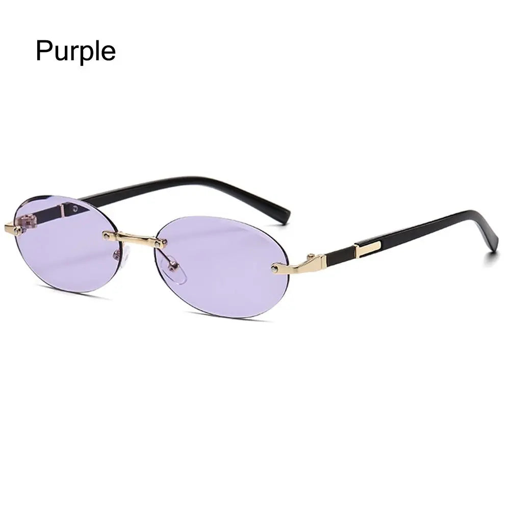 Lunettes de soleil UV400 sans monture rectangulaires - Style Y2K, lunettes de soleil sans contour pour femmes et hommes