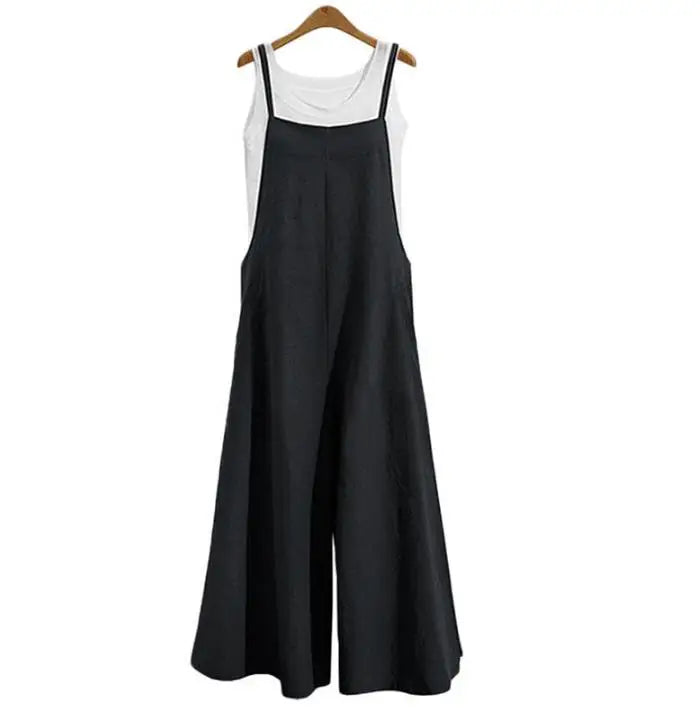 Combinaison Salopette Femme – Bretelles, Jambes Larges, Style Décontracté