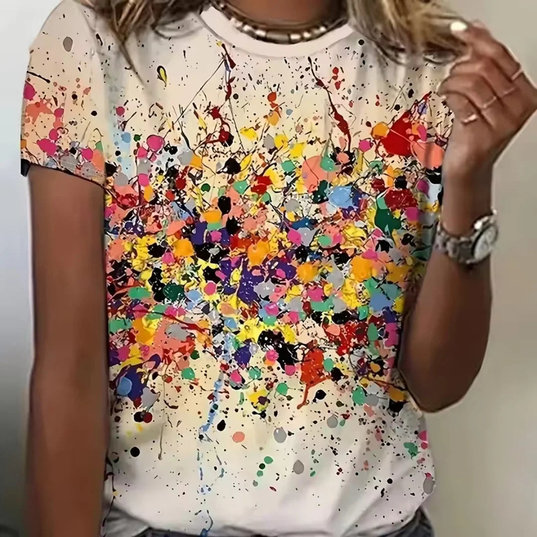 ✨ T-shirt Femme Été – Élégant & Coloré | Col Rond Coupe Slim