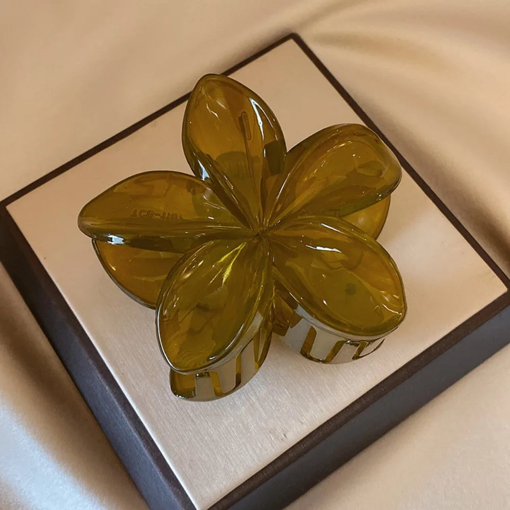 Grande pince à cheveux fleur effet sirène – 8 cm – Léger et tendance