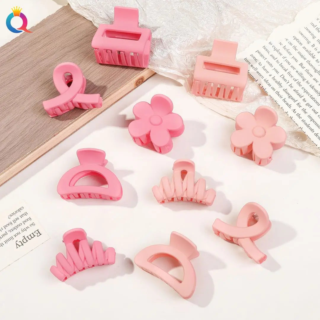 Lot de 5 petites pinces à cheveux fleuries mat pour femmes et filles – Clips à mâchoire antidérapants pour cheveux fins
