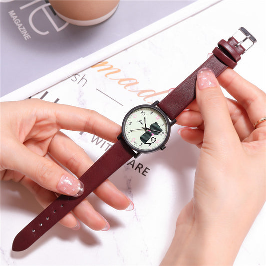 Montre Bracelet Femme "Cute Cat" - Élégante et Décontractée