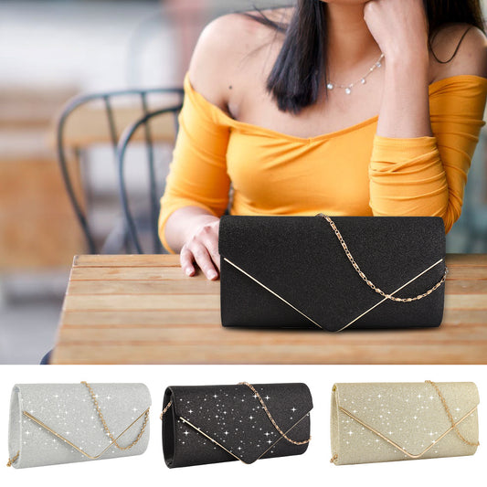 Pochette de Soirée Femme avec Chaîne Dorée – Élégante et Chic