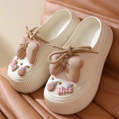 New Sandals DIY  Platform Sandals for Women 2024 Summer Thick Sole Beach Sandals Woman Flowers Non Slip EVA Clogs Garden Shoes