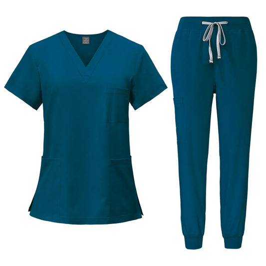 Ensemble médical unisexe multicolore – blouse à manches courtes + pantalon, respirant et confortable