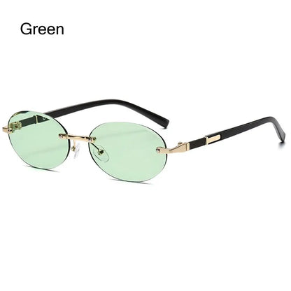 Lunettes de soleil UV400 sans monture rectangulaires - Style Y2K, lunettes de soleil sans contour pour femmes et hommes