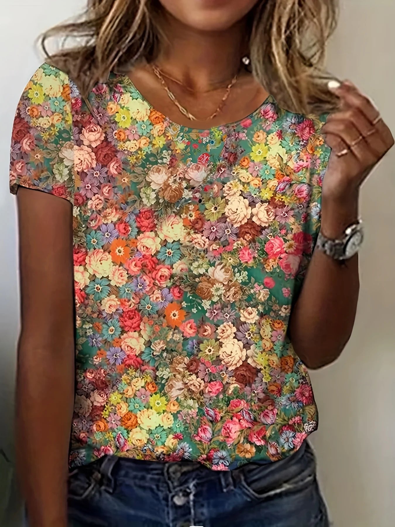 ✨ T-shirt Femme Été – Élégant & Coloré | Col Rond Coupe Slim