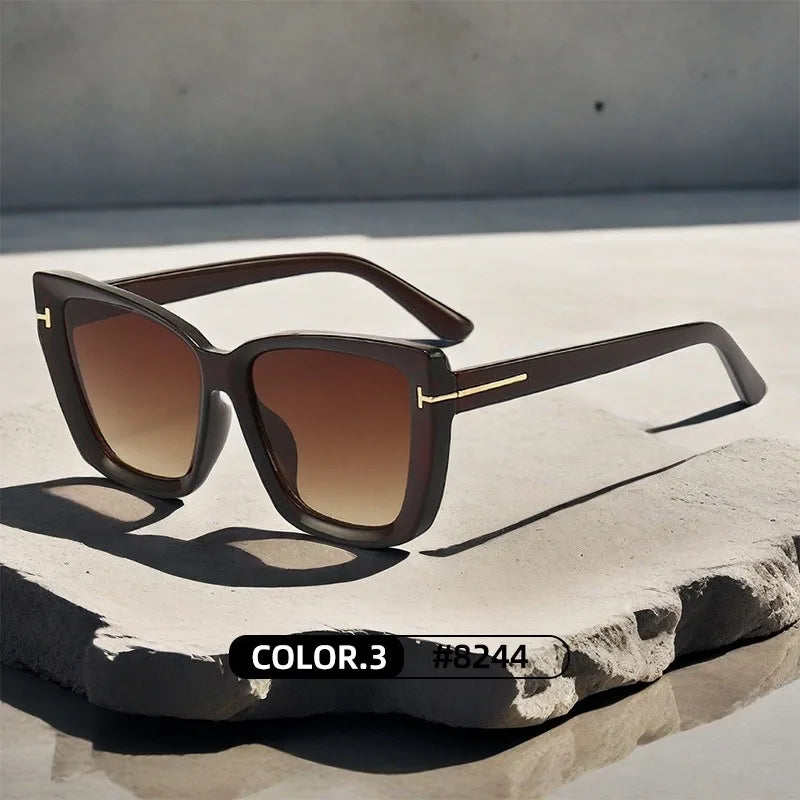Lunettes de soleil œil-de-chat pour femme – Design de marque, style vintage 2024, haute qualité, monture large, tendance et élégante."