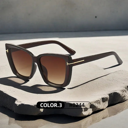 Lunettes de soleil œil-de-chat pour femme – Design de marque, style vintage 2024, haute qualité, monture large, tendance et élégante."