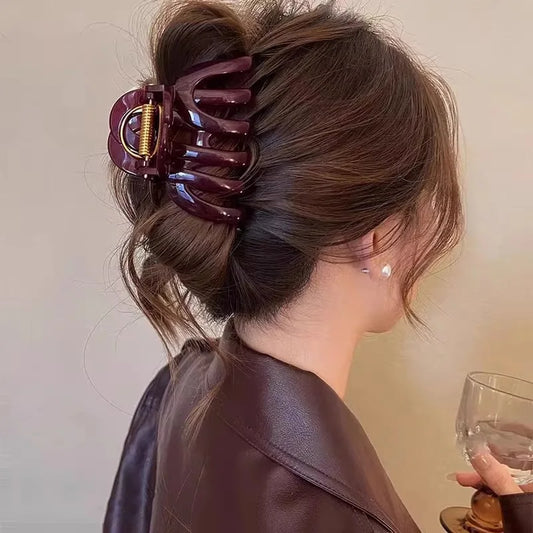 Pince à cheveux femme design citrouille – Accessoire élégant pour cheveux longs