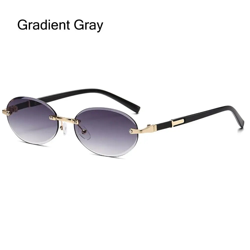 Lunettes de soleil UV400 sans monture rectangulaires - Style Y2K, lunettes de soleil sans contour pour femmes et hommes