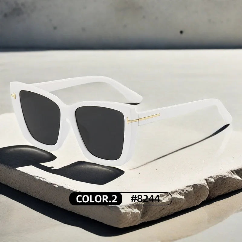Lunettes de soleil œil-de-chat pour femme – Design de marque, style vintage 2024, haute qualité, monture large, tendance et élégante."