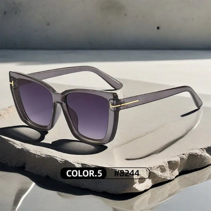 Lunettes de soleil œil-de-chat pour femme – Design de marque, style vintage 2024, haute qualité, monture large, tendance et élégante."
